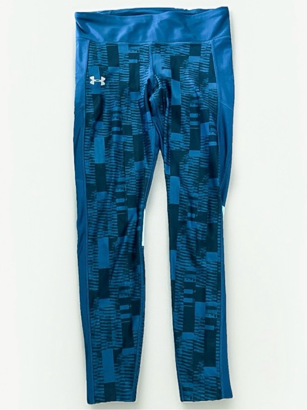 Under Armour HeatGear Women's Large Teal Geometric Compression Crop Leggings